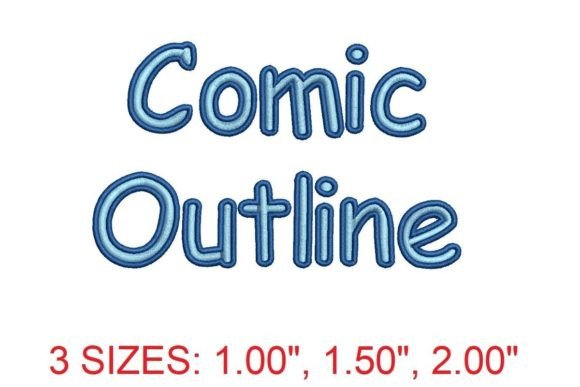 Comic Outline Embroidery Font: A Whimsical Design Asset