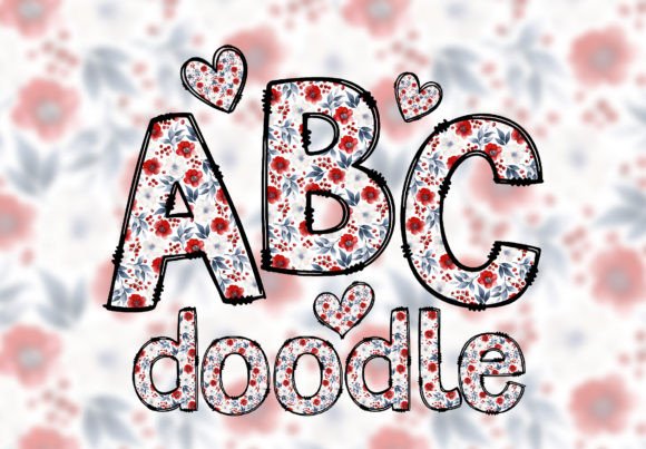 Floral Doodle Alphabet: Creative PNG Font for Designers