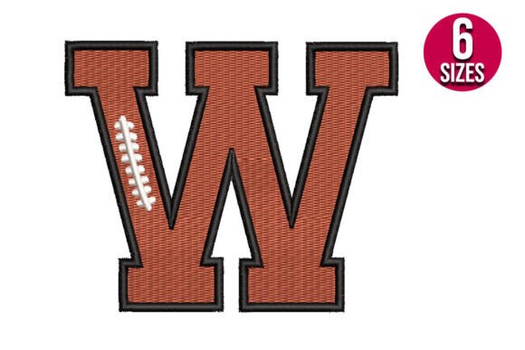 Football Font Alphabet Letter W: A Sporty Embroidery Essential