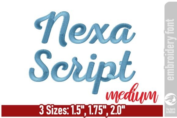 Nexa Script Embroidery Font - Medium: Modern Cursive for Custom Stitching