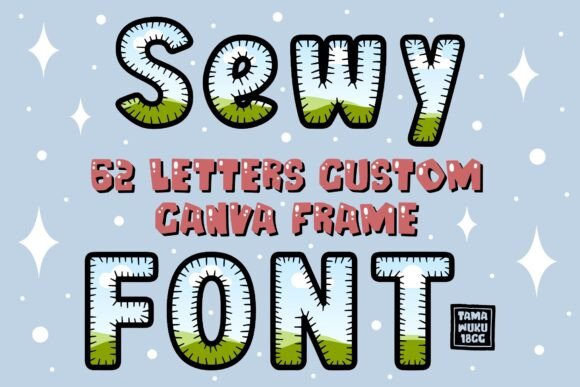 Sewy Font Custom Canva Frames: Creative Design Freedom