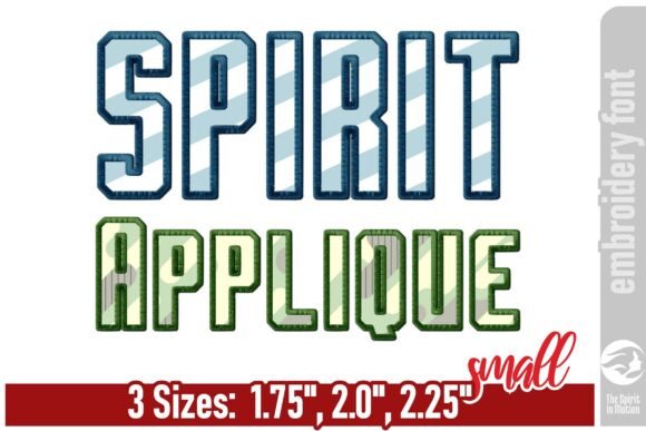 Spirit Applique Embroidery Font: Bold, Athletic Lettering