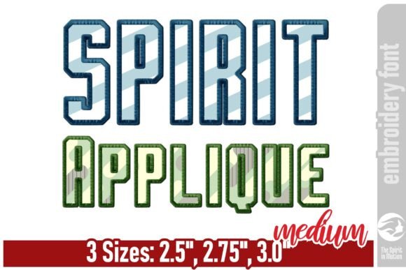 Spirit Applique Embroidery Font - Medium: Bold Varsity Style
