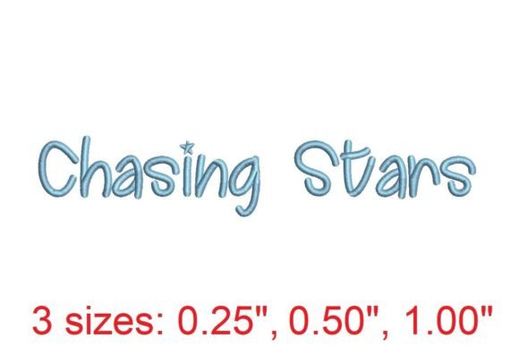 Stitch Starry Artistry with Chasing Stars Embroidery Font