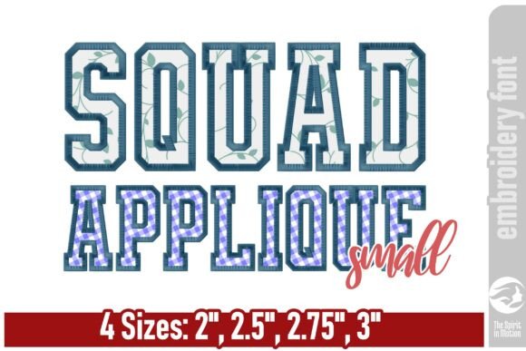 Understanding Squad Varsity Applique Font - Small