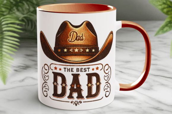 Western Fathers Day Cowboy Dad Mug PNG: A Design Asset with Rugged Charm